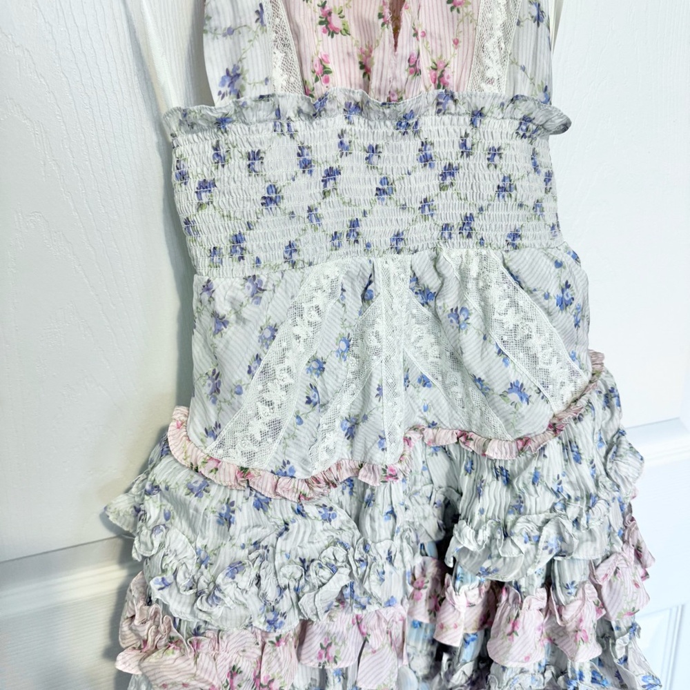 Like New LoveShackFancy Quintell Halter Mini Dress - Picture 8 of 16